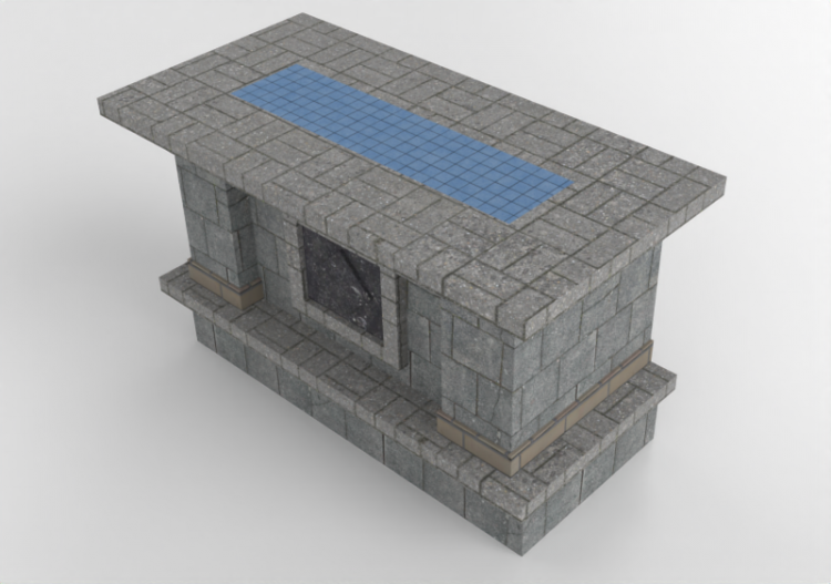 3D Kitchens - Stone bar island - Belgard - Cordova - ACCA...