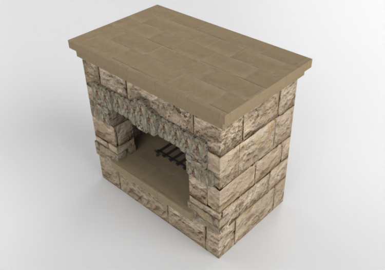 3D Kamine und Schornsteine - Gaskamin aus Stein - Belgard -...
