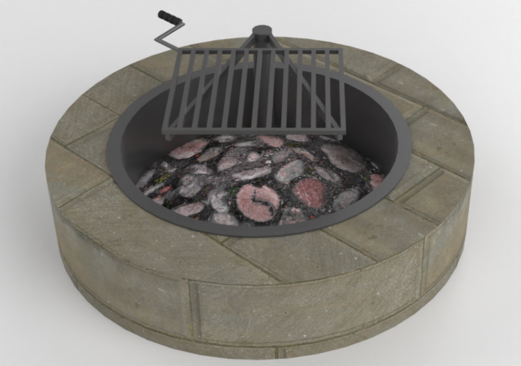 Chimneys and chimney pots 3D - Stone brazier - Belgard - CM...