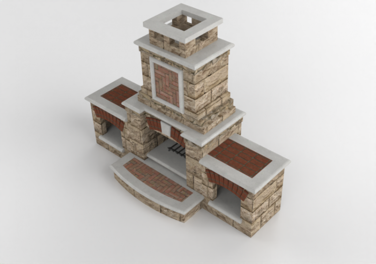 Camini 3D - Camino a legna in pietra - Belgard - Tuscany -...