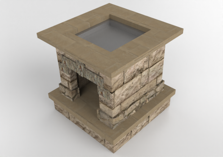 Chimeneas y Ductos 3D - Brasero de piedra - Belgard -...