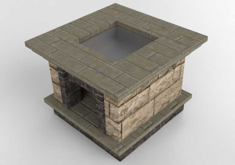 Chimeneas y Ductos 3D - Brasero de piedra - Belgard -...