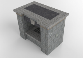 Foyers et Cheminées 3D - Cheminée à gaz en pierre - Belgard - Cordova