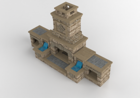 Chimneys and chimney pots 3D - Stone wood burning fireplace - Belgard - Wexford