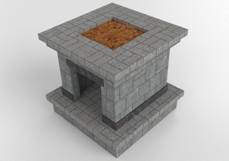 Chimeneas y Ductos 3D - Brasero de piedra - Belgard -...