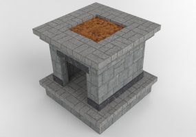 Chimneys and chimney pots 3D - Stone brazier - Belgard - Cordova