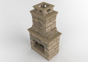 Foyers et Cheminées 3D - Cheminée à bois en pierre - Belgard - Wexford