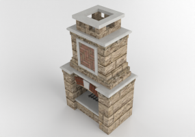 Foyers et Cheminées 3D - Cheminée à bois en pierre - Belgard - Tuscany