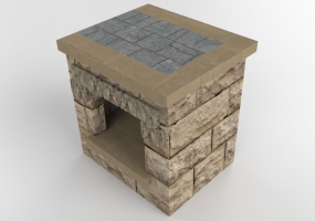 3D Zubehör - Brennholholzschrank aus Stein - Belgard - Wexford