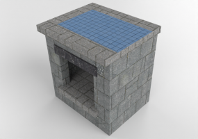 3D Zubehör - Brennholholzschrank aus Stein - Belgard - Cordova