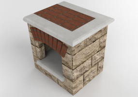 3D Zubehör - Brennholholzschrank aus Stein - Belgard - Tuscany