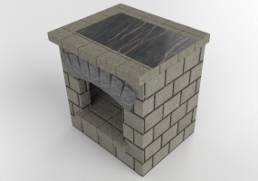 3D Zubehör - Brennholholzschrank aus Stein - Belgard - Bristol