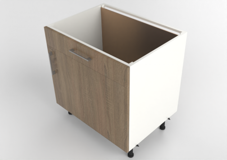 Armoires inférieures 3D - Base évier en bois laqué - Finsa...