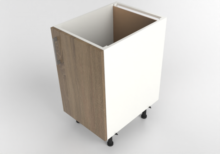 3D Unterschränke - Spülenunterschrank aus lackiertem Holz -...