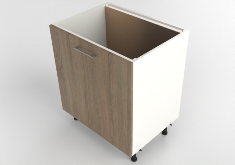 Armoires inférieures 3D - Base évier en bois laqué - Finsa...