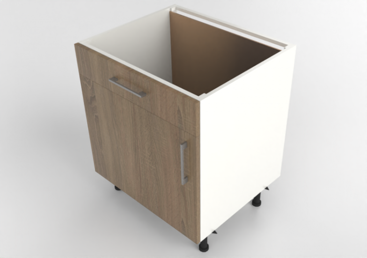 Armoires inférieures 3D - Base évier en bois laqué - Finsa...