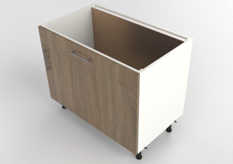 Armoires inférieures 3D - Base évier en bois laqué - Finsa...