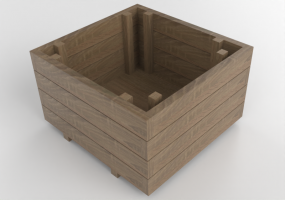 Bancs 3D - Bac à fleurs en bois - Finsa - KIT066