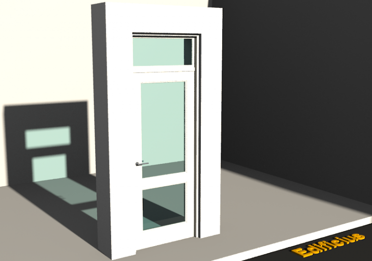 3D Tür/Fenster - Kassettentür T[R] 1DF[2G]+1OBL - ACCA...