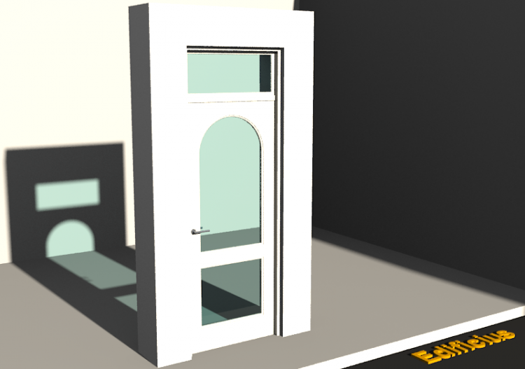 3D Tür/Fenster - Kassettentür T[R] 1DF[2G_RB]+1OBL - ACCA...