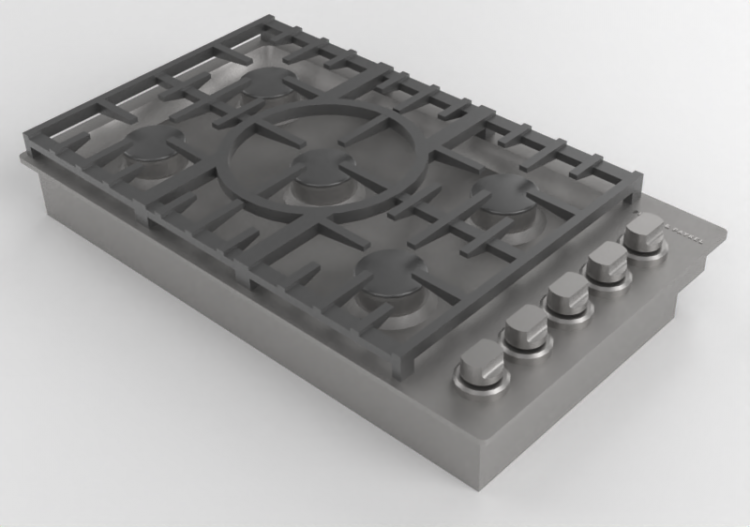 Electrodomésticos 3D - Placa de cocina a gas - Fisher &...