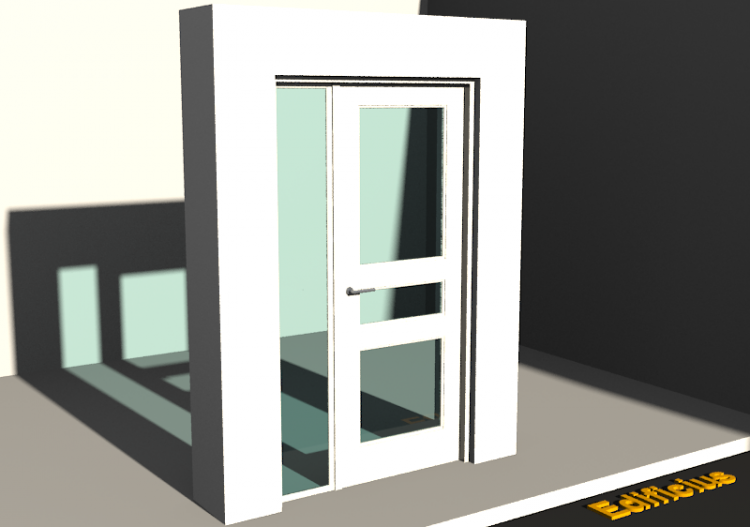 3D Tür/Fenster - Kassettentür T[R] 1DF[3G]+1SL - ACCA...