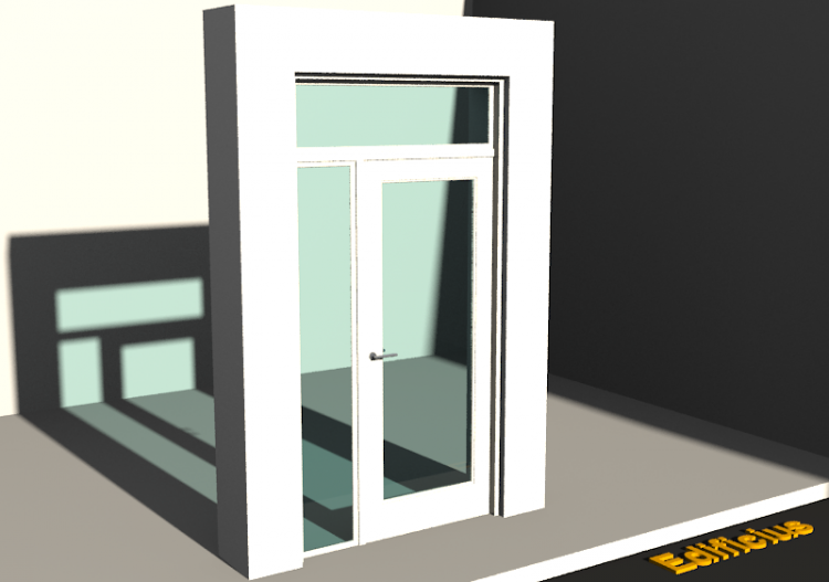3D Tür/Fenster - Kassettentür T[R] 1DF[1G]+1SL+1OBL - ACCA...