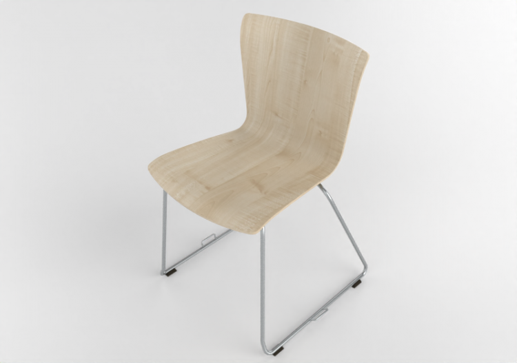 Sillas 3D - Silla con asiento de madera - Fritz Hansen -...
