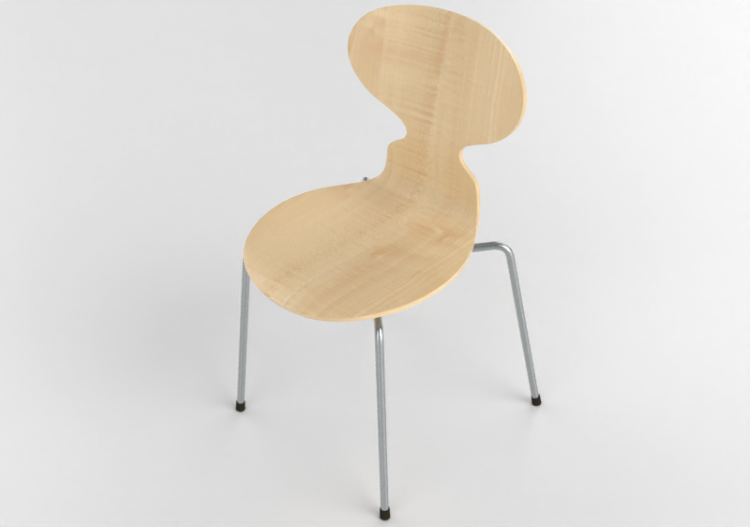 Cadeira 3D - Cadeira com assento de madeira - Fritz Hansen...