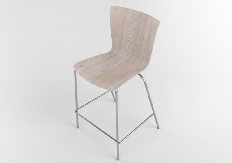3D Chairs - Stool with wooden seat - Fritz Hansen - Vico...