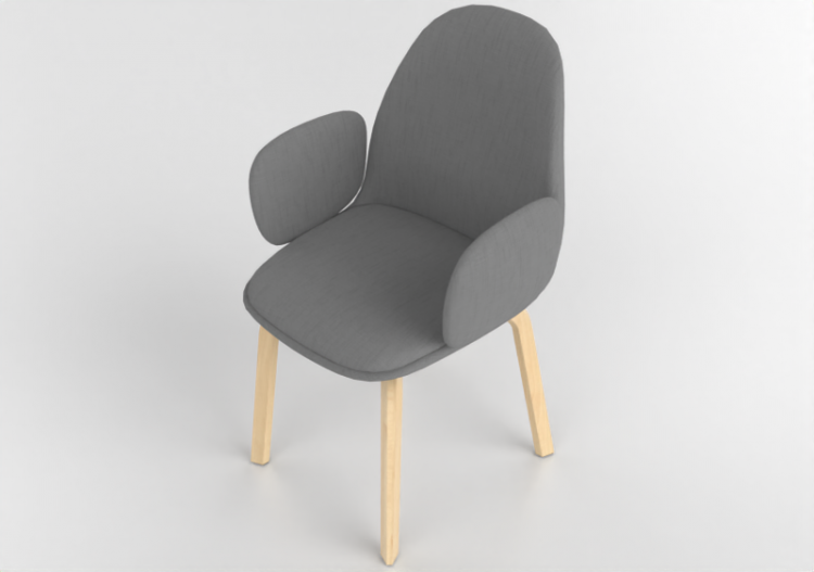 3D Stühle - Stuhl mit Sitz-Teil aus Stoff - Fritz Hansen -...