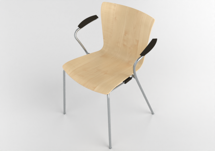 3D Chairs - Chair with wooden seat - Fritz Hansen - Vico...
