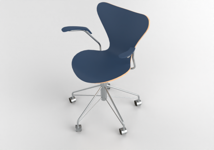 Sillas 3D - Silla con asiento tapizado - Fritz Hansen -...