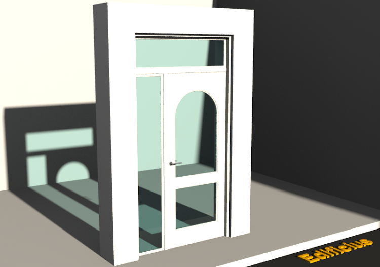 3D Tür/Fenster - Kassettentür T[R] 1DF[2G_RB]+1SL+1OBL -...