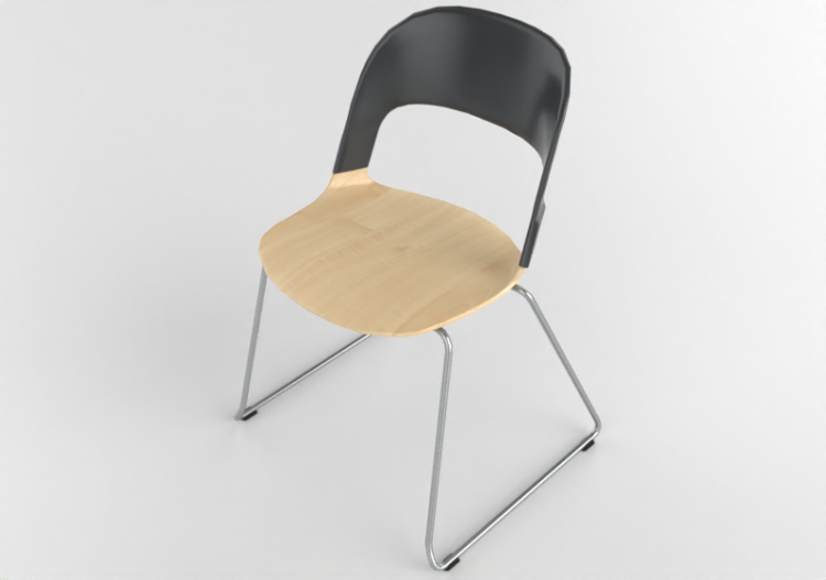 Cadeira 3D - Cadeira com assento de madeira - Fritz Hansen...