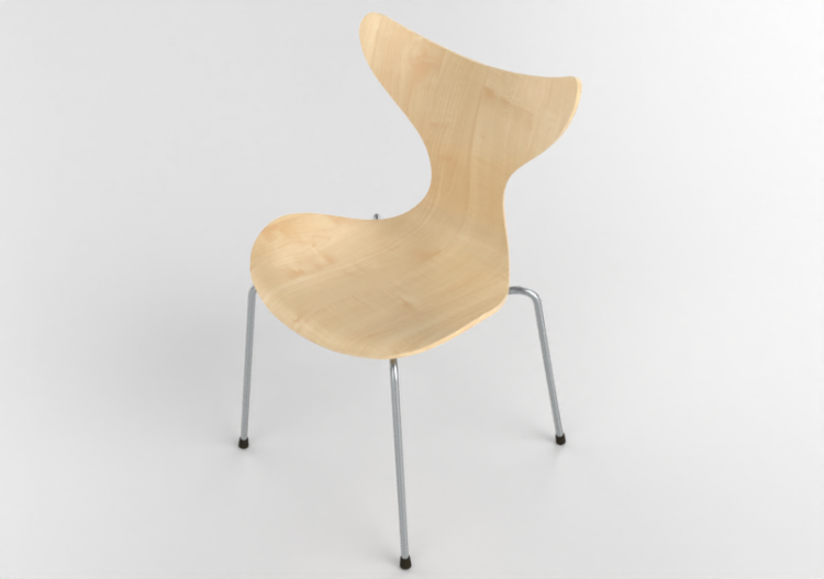 椅子 - Chair with wooden seat - Fritz Hansen - Lily - 3108 -...