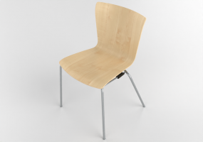 椅子 - Chair with wooden seat - Fritz Hansen - Vico Duo - VM112