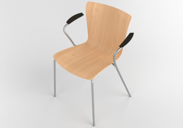 3D Chairs - Chair with wooden seat - Fritz Hansen - Vico...