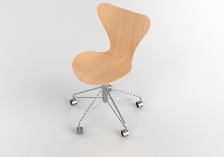 Cadeira 3D - Cadeira com assento de madeira - Fritz Hansen...