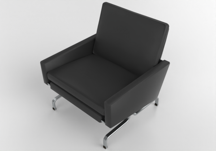 Poltronas 3D - Sillón con asiento de cuero - Fritz Hansen -...