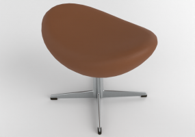 Poltronas 3D - Taburete giratorio de cuero - Fritz Hansen - Egg - 3127