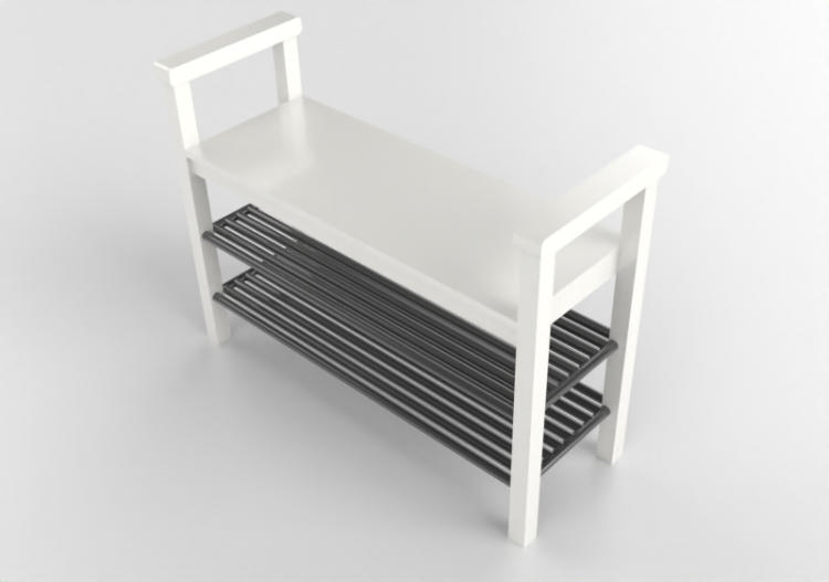 Cadeira 3D - Banco de madeira envernizada - Ikea - Hemnes -...