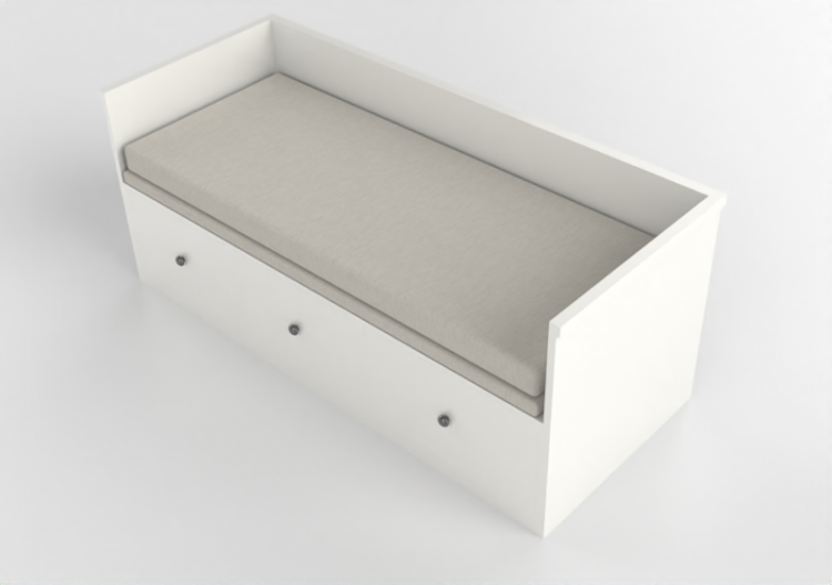 Sofás 3D - Sofá-cama de madeira envernizada - Ikea - Hemnes...
