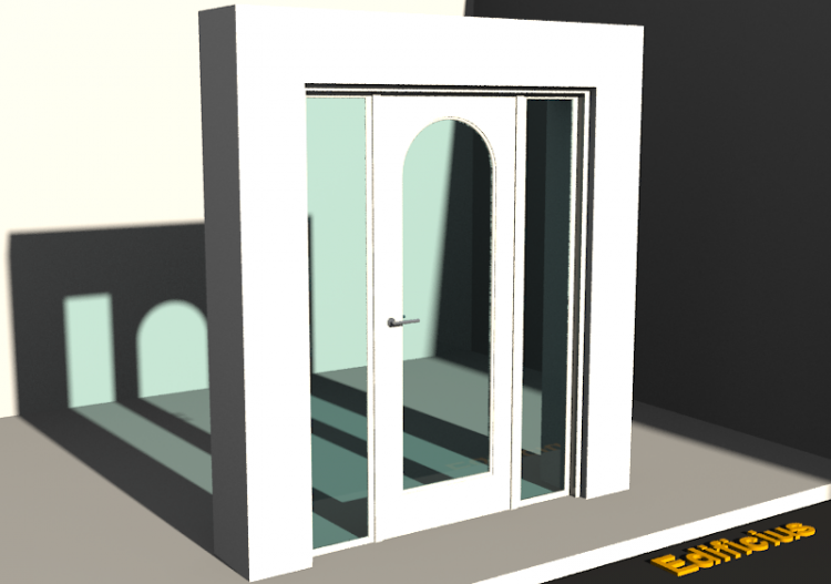 3D Tür/Fenster - Kassettentür T[R] 1DF[1G_RB]+2SL - ACCA...