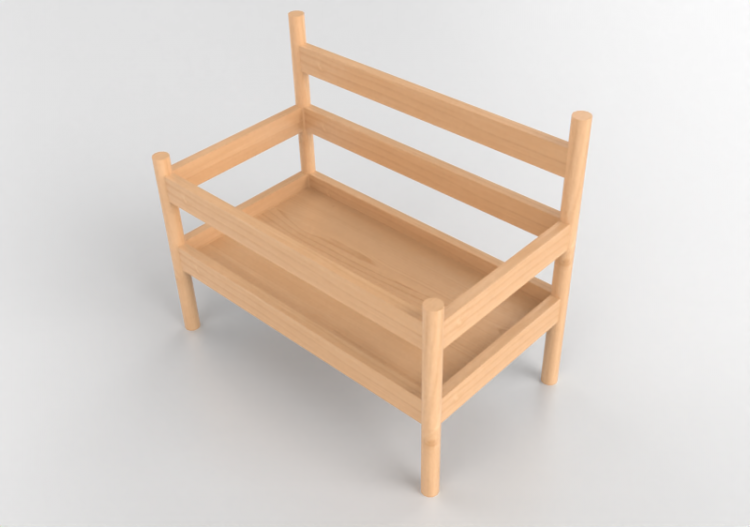 Armários 3D - Estante de madeira - Ikea - Flisat - ACCA...