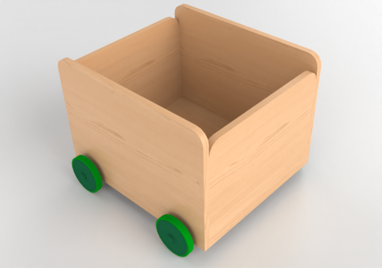 Wardrobes and Cabinets 3D - Wooden toy box - Ikea - Flisat...