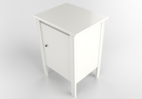 Camas 3D - Mesa de cabeceira de madeira envernizada - Ikea - Brusali