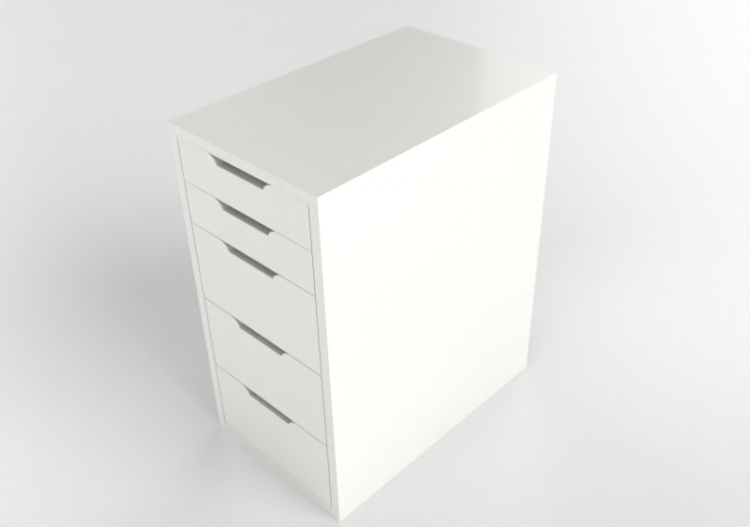 Armoires 3D - Comode en bois laqué - Ikea - Alex - ACCA...