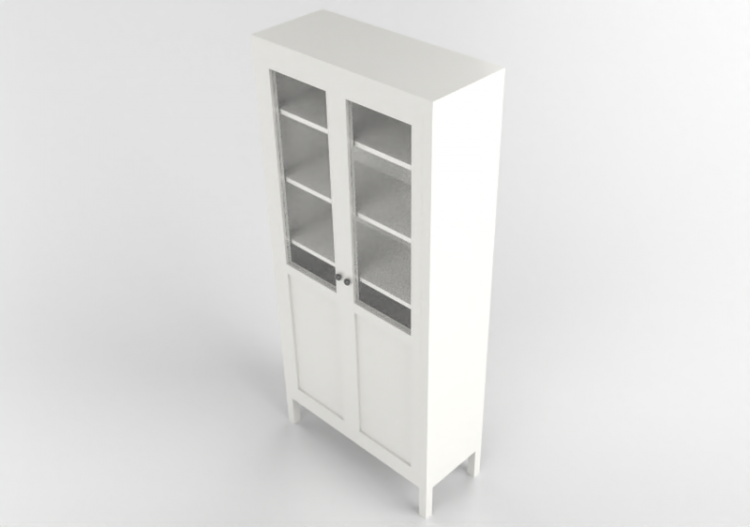 Móveis 3D - Armário de madeira envernizada - Ikea - Hemnes...