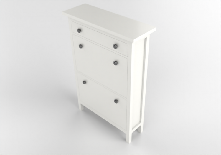 3D Furniture - Shoe rack in lacquered wood - Ikea - Hemnes...